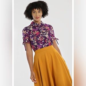 Hell Bunny Vibrant Purple and Pink Blouse
